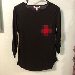 🧚🏽‍♀️3/$15 Charming Charlie Plaid Pocket Top